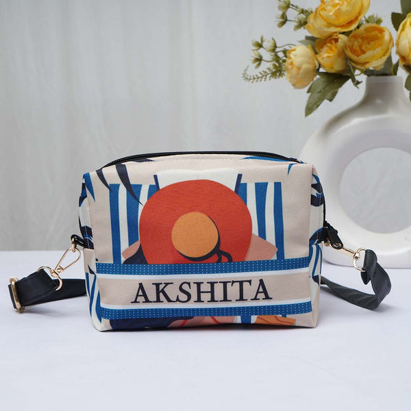 Girl Printed Personalised Sling Bag - Uncommongifts.in